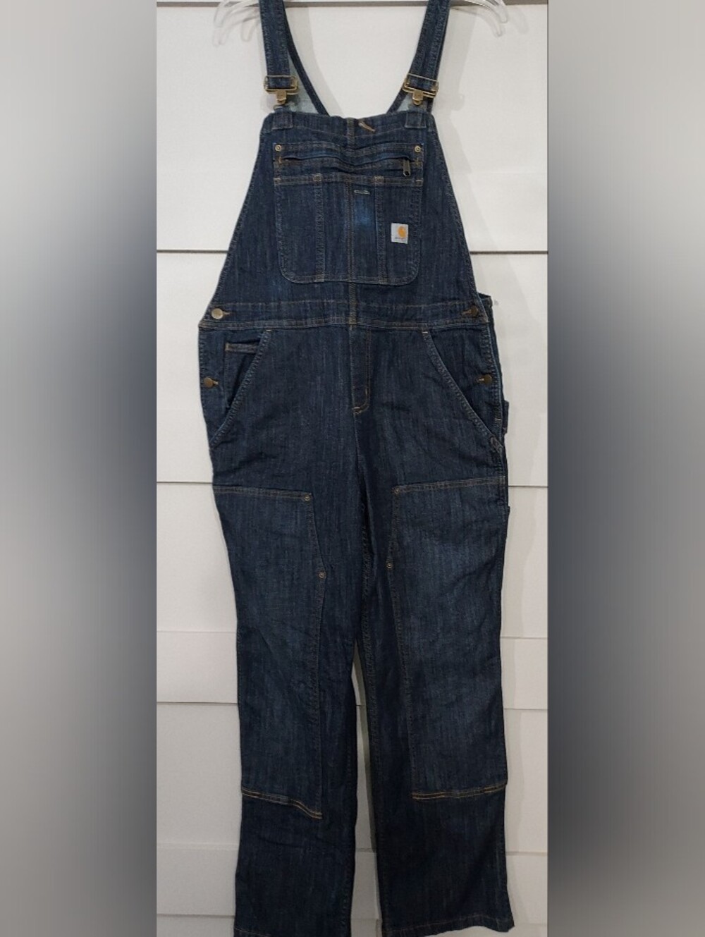 NWOT Carhartt Women's Brewster Double-Front Bib Overall Blue Large